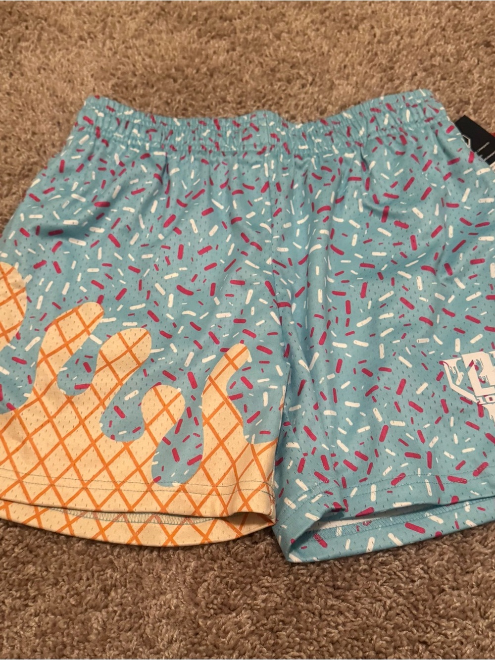 Kids Blue Ice Cream Cone Print Swim Shorts